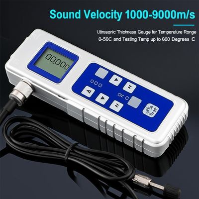 温度範囲0〜50℃の超音波厚さ計、測定範囲0.75mm〜300mm、試験深さ120mm